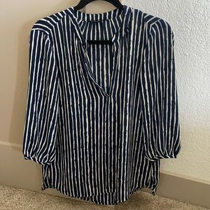 Banana republic oversized striped low cut top